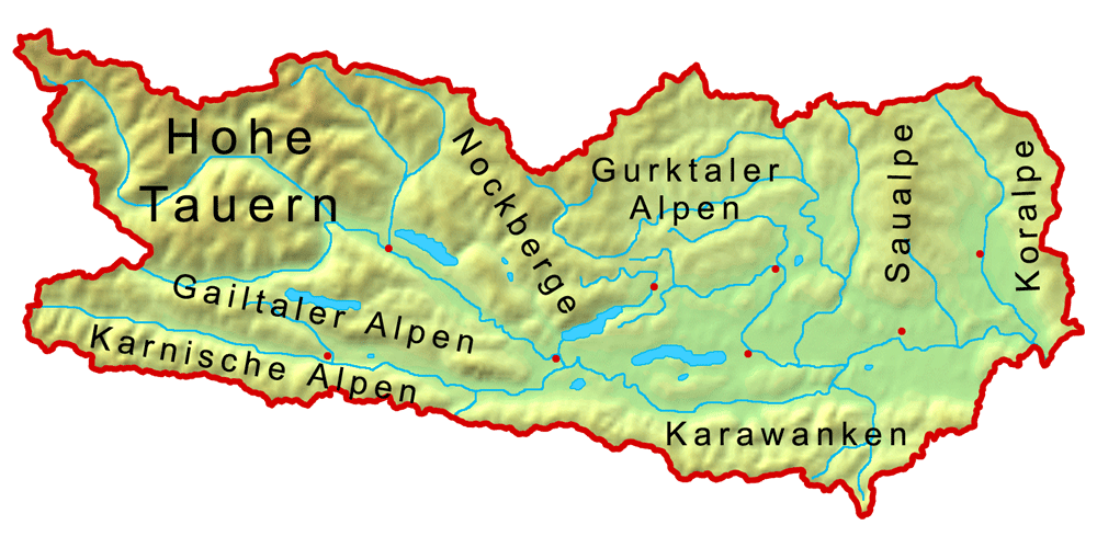 Karte Berge