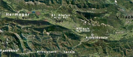 Gailtal Satelitenbild GoogleMaps