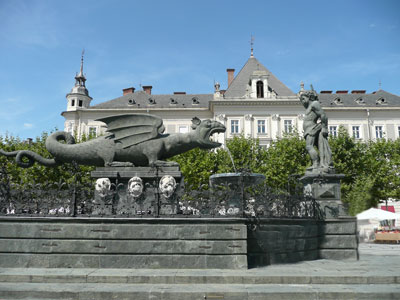 Lindwurm am Neuen Platz in Klagenfurt