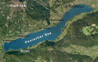 Ossiachersee Satelitenbild GoogleMaps